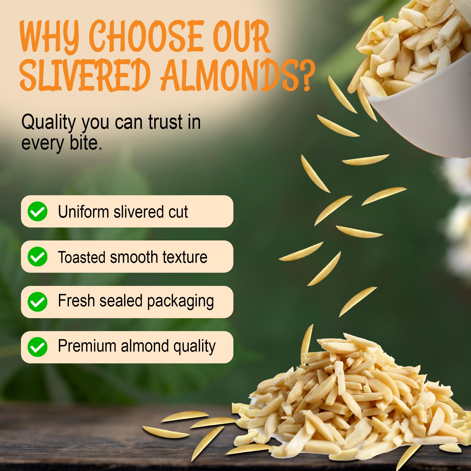 Oh! Nuts Almonds Toasted Slivered - Raw - 100% Natural - 1 lb - High-Protein Almonds - Packed in New York Zip-Seal Bag for Exceptional Freshness - Image 5