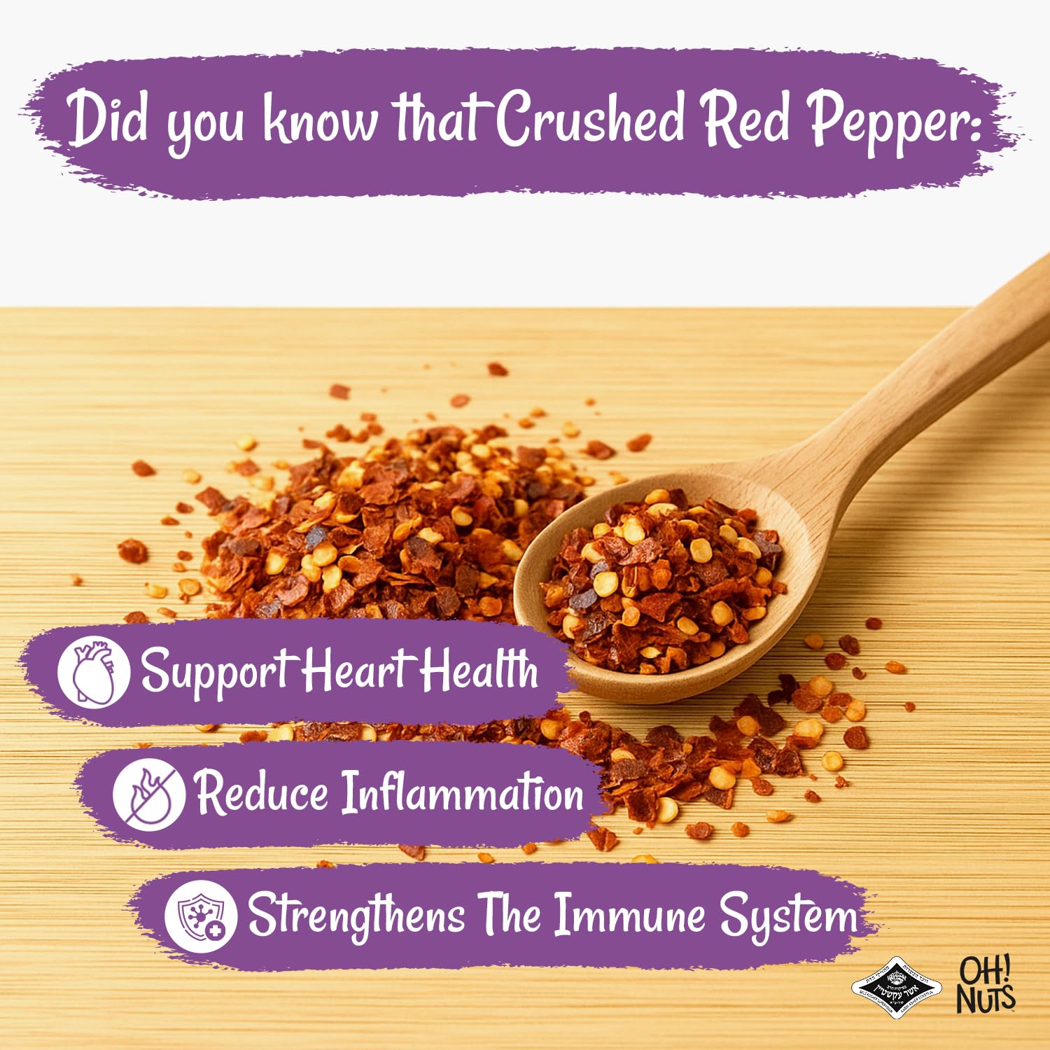 Oh! Nuts Crushed Red Pepper Flakes, 16 oz Value Bag - Includes Empty Jar + Measuring Spoon, Extra Fresh & Aromatic - Naturally Non-GMO - Used by Top Chefs - Image 5