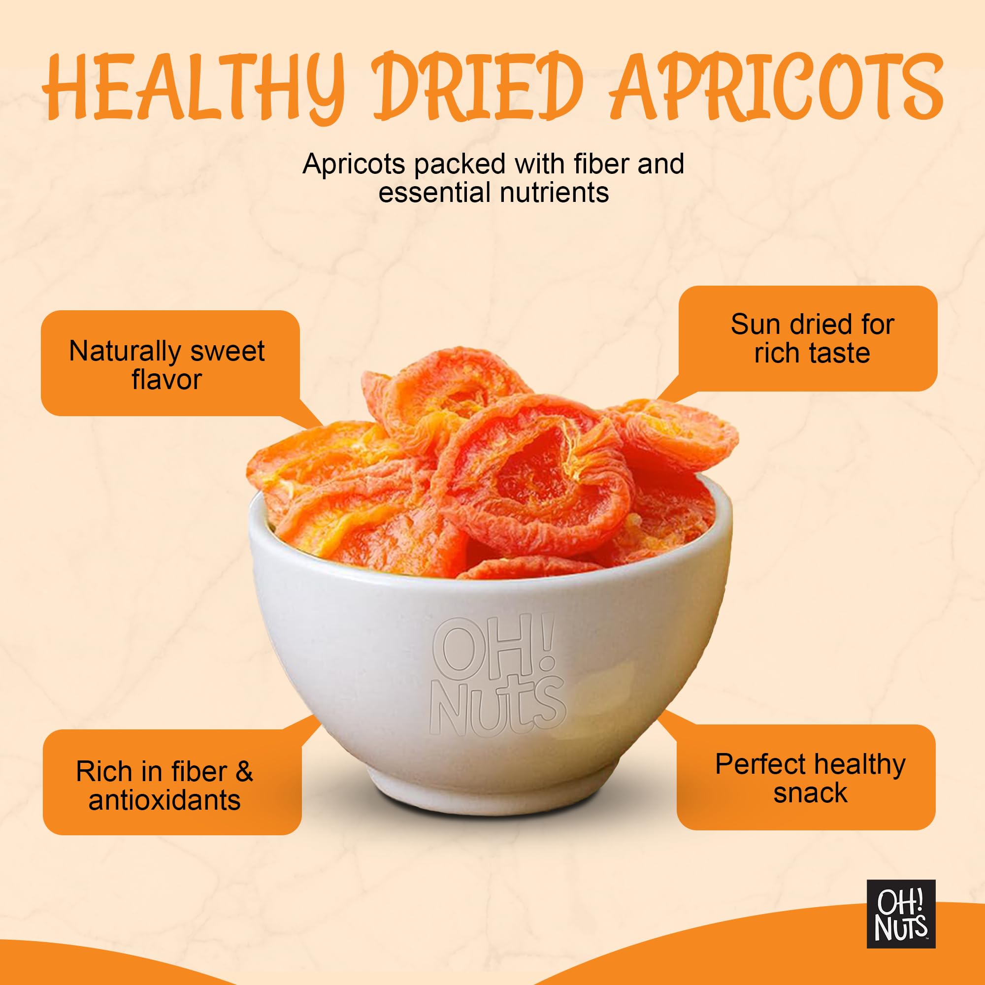 Oh! Nuts Dried Apricots California – 1 lb – No Sugar Added – Packed in New York Zip-Seal Bag to Preserve Natural Freshness and Quality - Image 5
