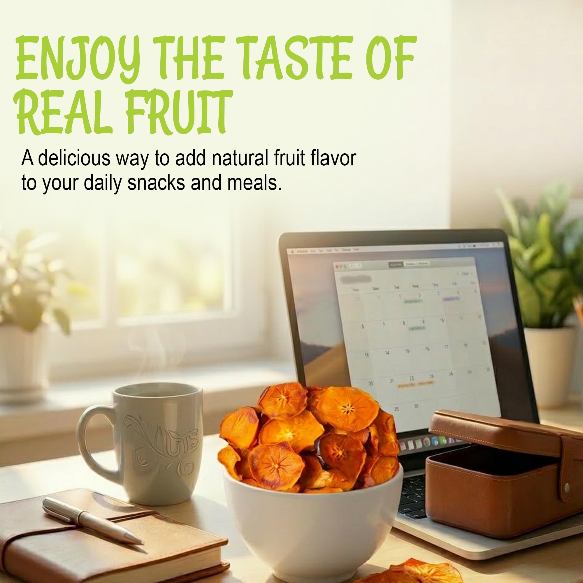 Oh! Nuts Dried Persimmons - Dehydrated Fruit - No Sugar Added - 1 lb Bag - Persimmon Slices - Dried Persimmons for Snacking & Baking - Image 4