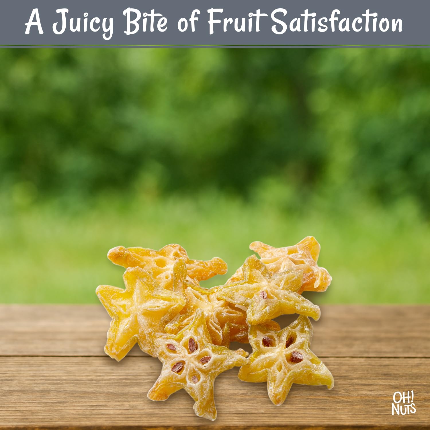 Oh! Nuts Dried Star Fruit - Sweetened Dried Starfruit Slices - 1 lb Star Fruit Packed Fresh in NY Zip-Seal Bag - Image 3