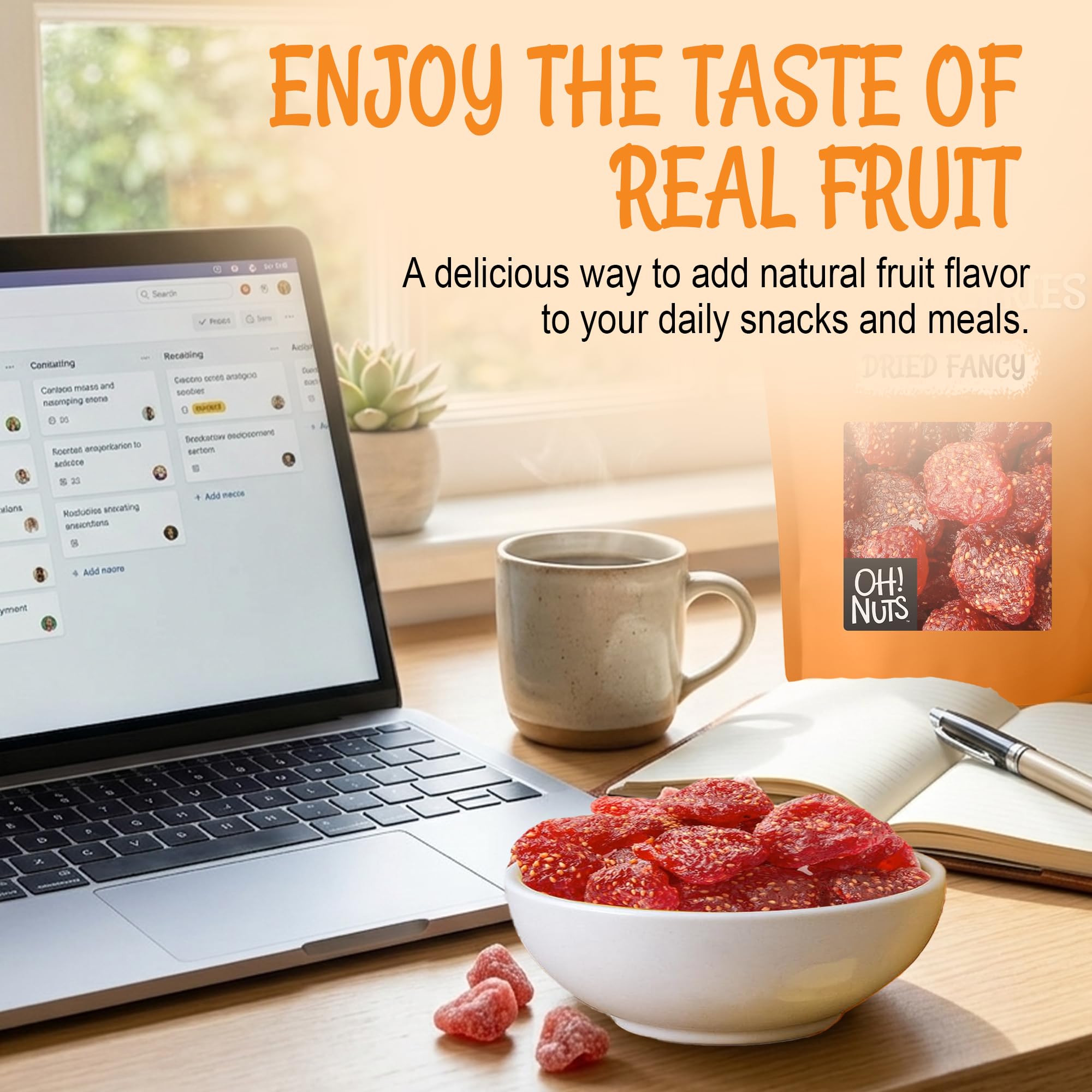 Oh! Nuts Dried Strawberries Fancy - 1 lb - Sweetened Dried Fruit - Dehydrated Fruit Bites - Packed in New York Zip-Seal Bag for Exceptional Freshness - Image 4