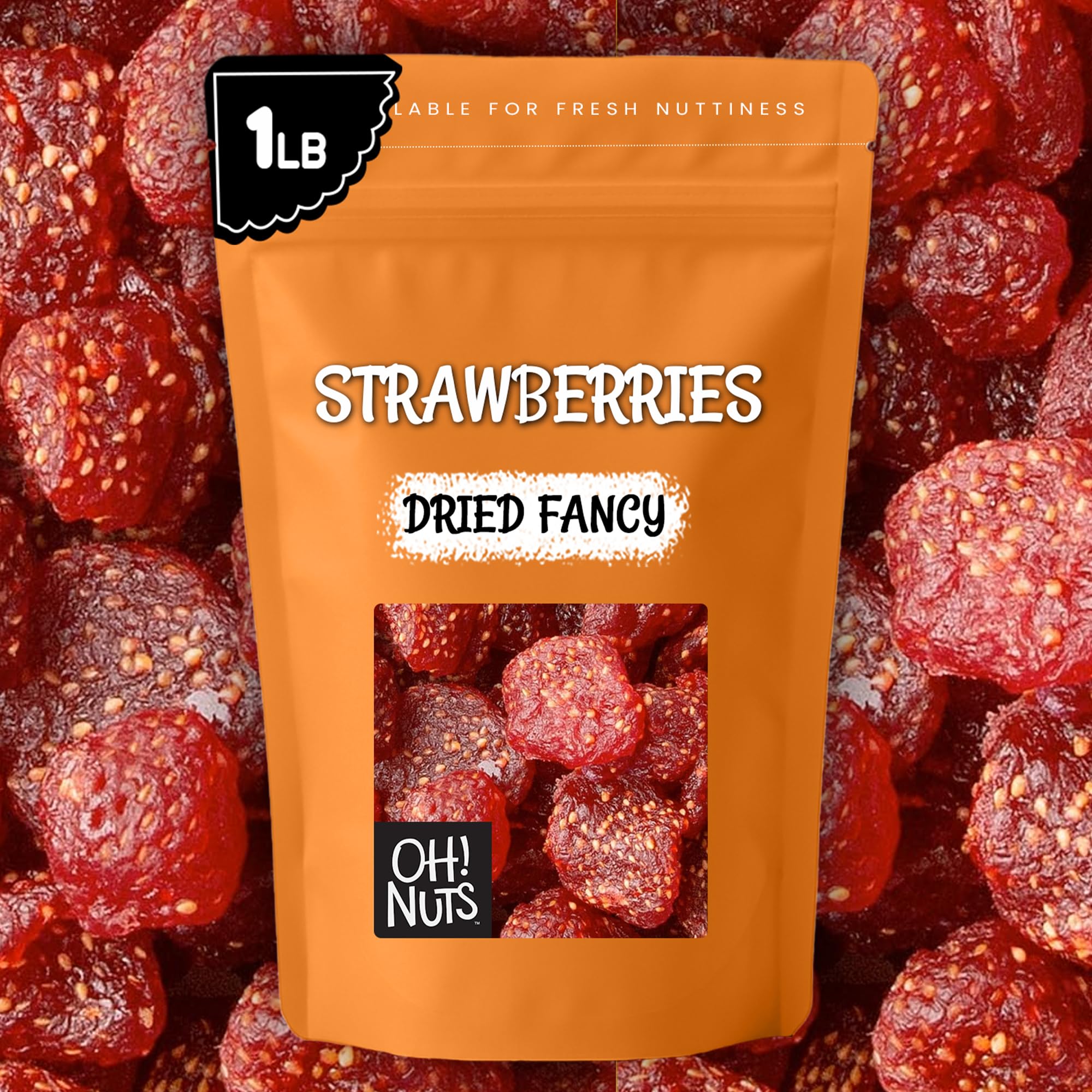 Oh! Nuts Dried Strawberries Fancy - 1 lb - Sweetened Dried Fruit - Dehydrated Fruit Bites - Packed in New York Zip-Seal Bag for Exceptional Freshness - Image 7