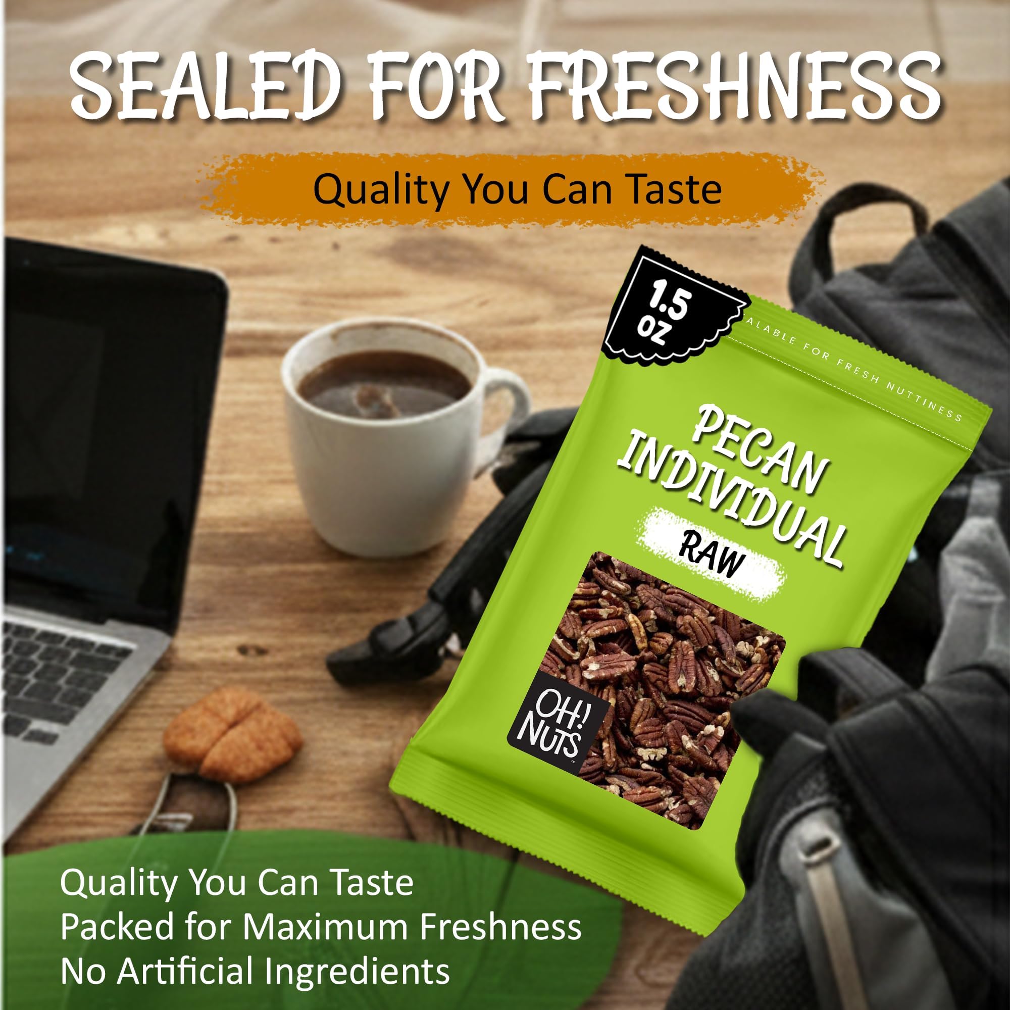 Oh! Nuts Pecan Raw Individual Nut Snacks for On-the-Go - 12 Convenient Nut Snacks for School - Bulk Nuts Variety - Individual Packs (1.5 oz Each) - Image 5
