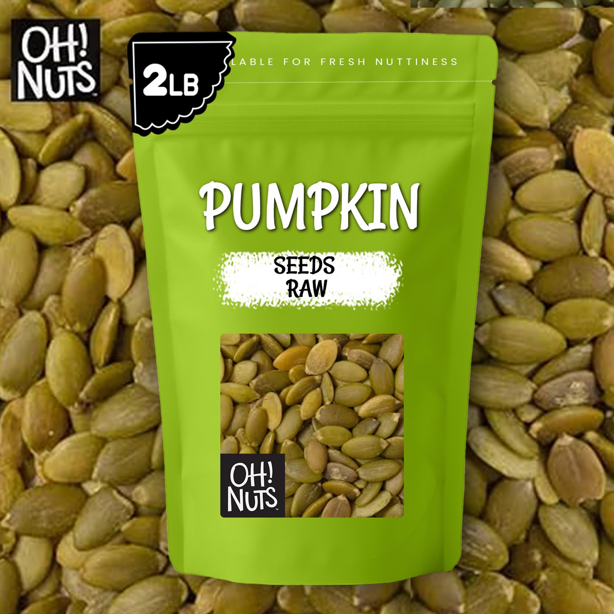 Oh! Nuts Pepitas Raw Unsalted Pumpkin Seeds - All-Natural Protein Power - Fresh, Healthy Keto Snacks - Resealable 2 Pound Bulk Bag - Unshelled Pepitas - Vegan & Gluten-Free Snacking - Image 7