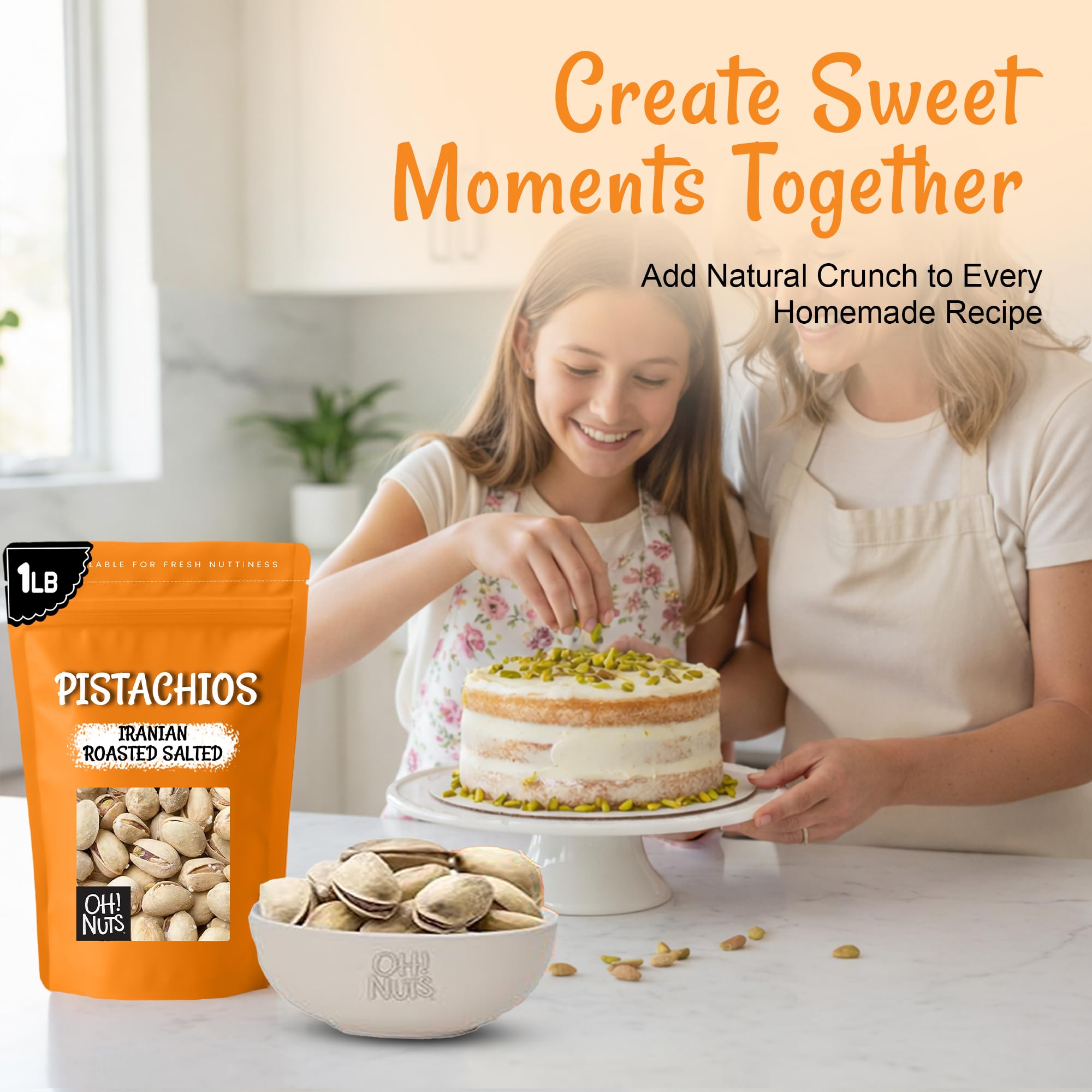 Oh! Nuts Pistachios Iranian Style - Roasted Lightly Salted - 1 lb - Shelled Whole Nuts - Packed in New York Zip-Seal Bag for Exceptional Freshness - Image 4