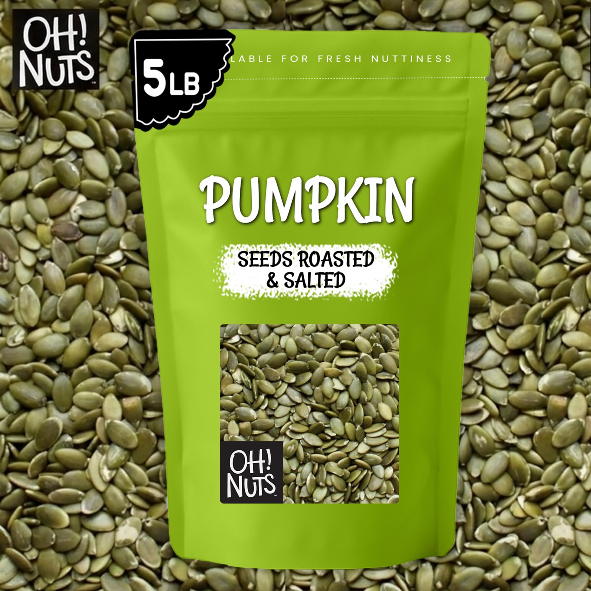 Oh! Nuts Pumpkin Seed Roasted & Salted - 5 lb Bulk Bag - No Shell Pumpkin Seeds - Roasted Seeds - Pepitas Snack Packed Fresh - Image 7