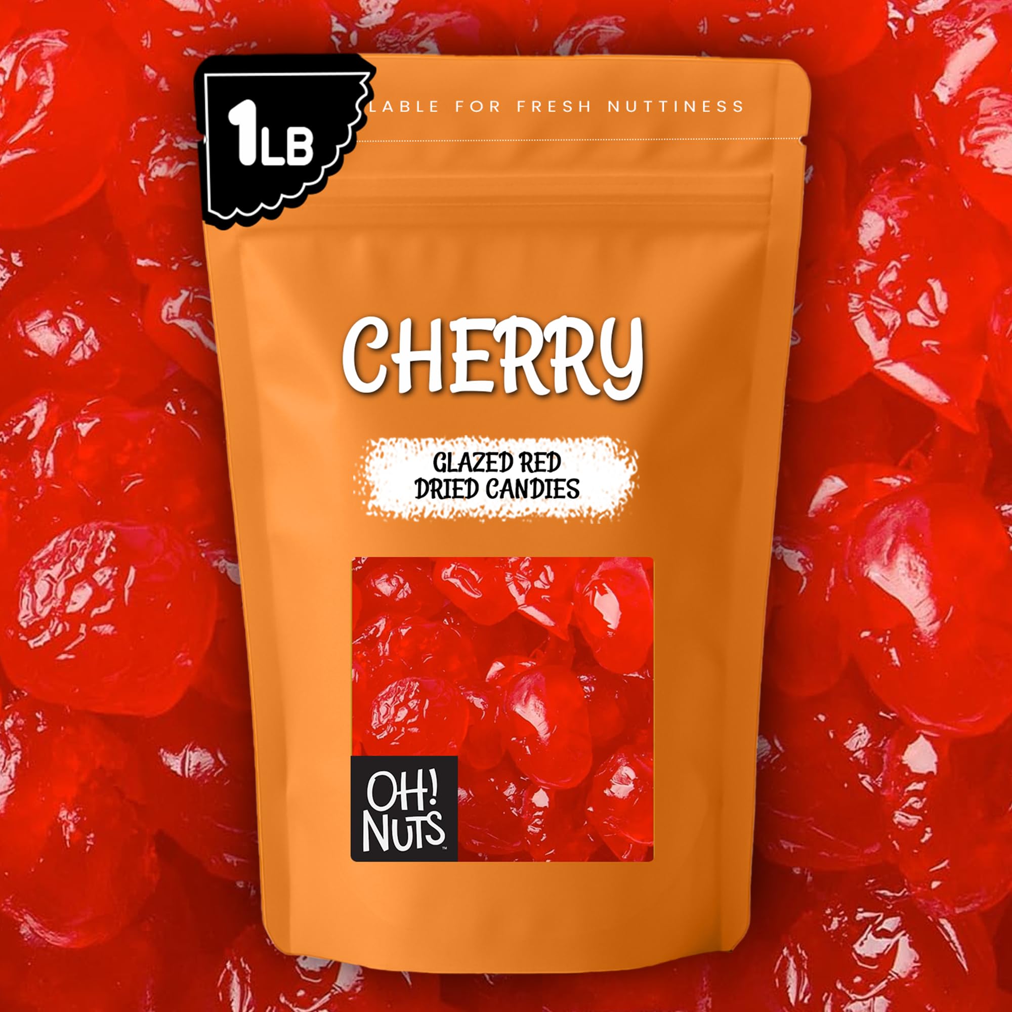 Oh! Nuts Red Cherries Candies - 1 LB - Sweetened Dried Fruit - Dehydrated Fruit Bites - Packed in New York Zip-Seal Bag for Exceptional Freshness - Image 7