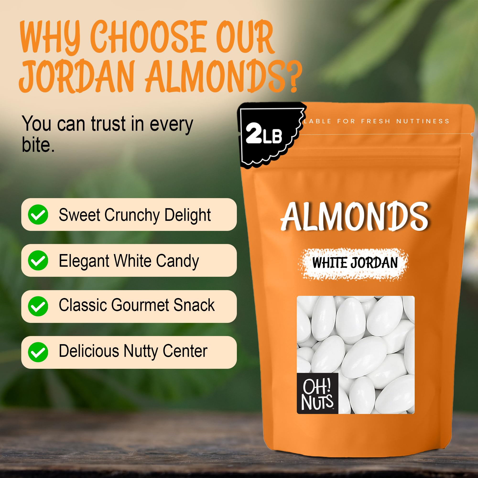 Oh! Nuts White Jordan Almonds - 2 lb - For Easter, Weddings, Baby Showers & Birth - Packed in New York Zip-Seal Bag for Exceptional Freshness - Image 5