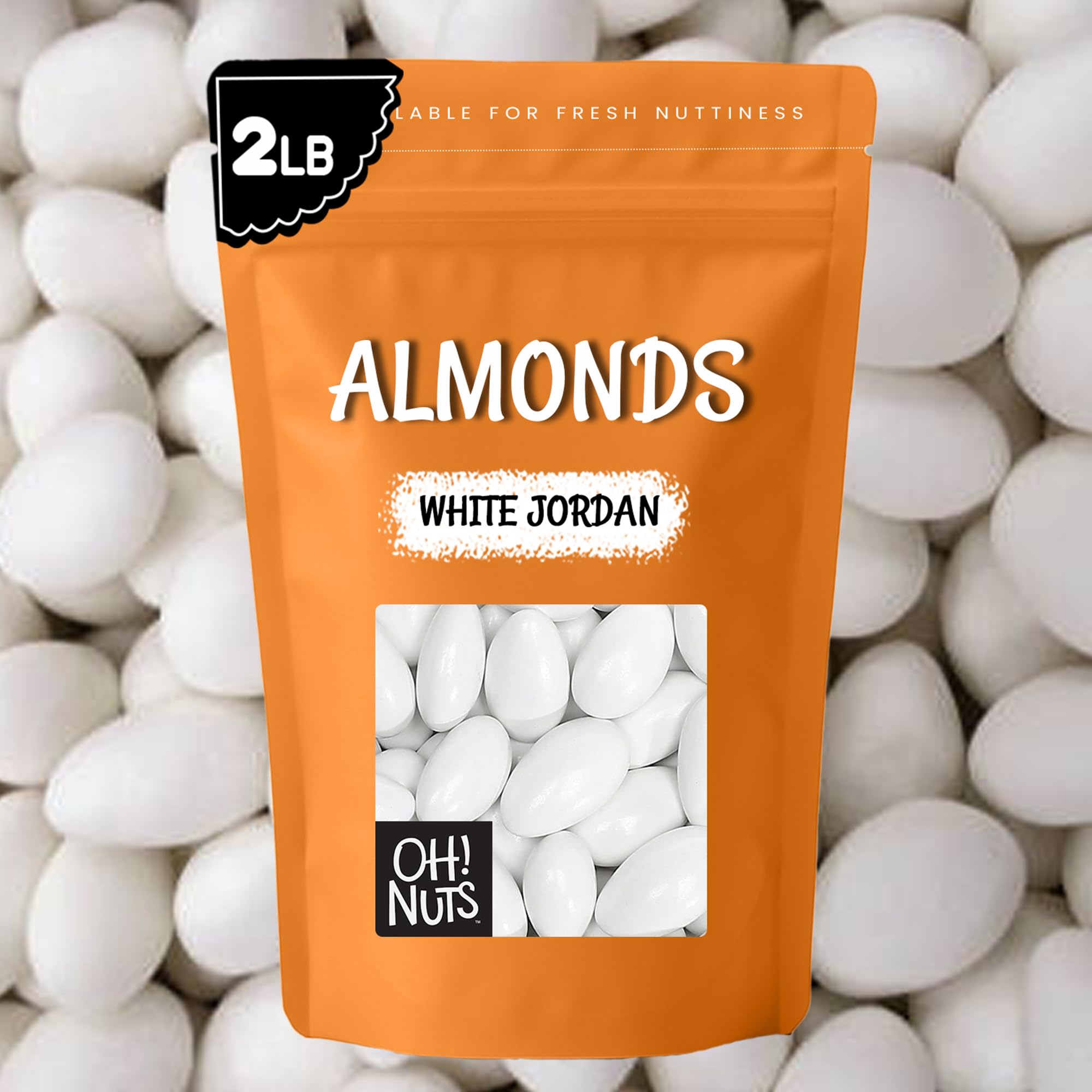 Oh! Nuts White Jordan Almonds - 2 lb - For Easter, Weddings, Baby Showers & Birth - Packed in New York Zip-Seal Bag for Exceptional Freshness - Image 6